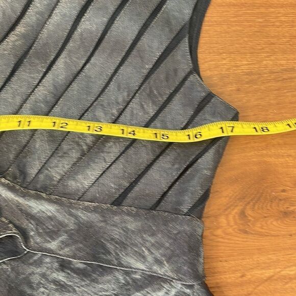 Adrianna Papell Gray Tiered Shimmer Cocktail Dress - Picture 9 of 10